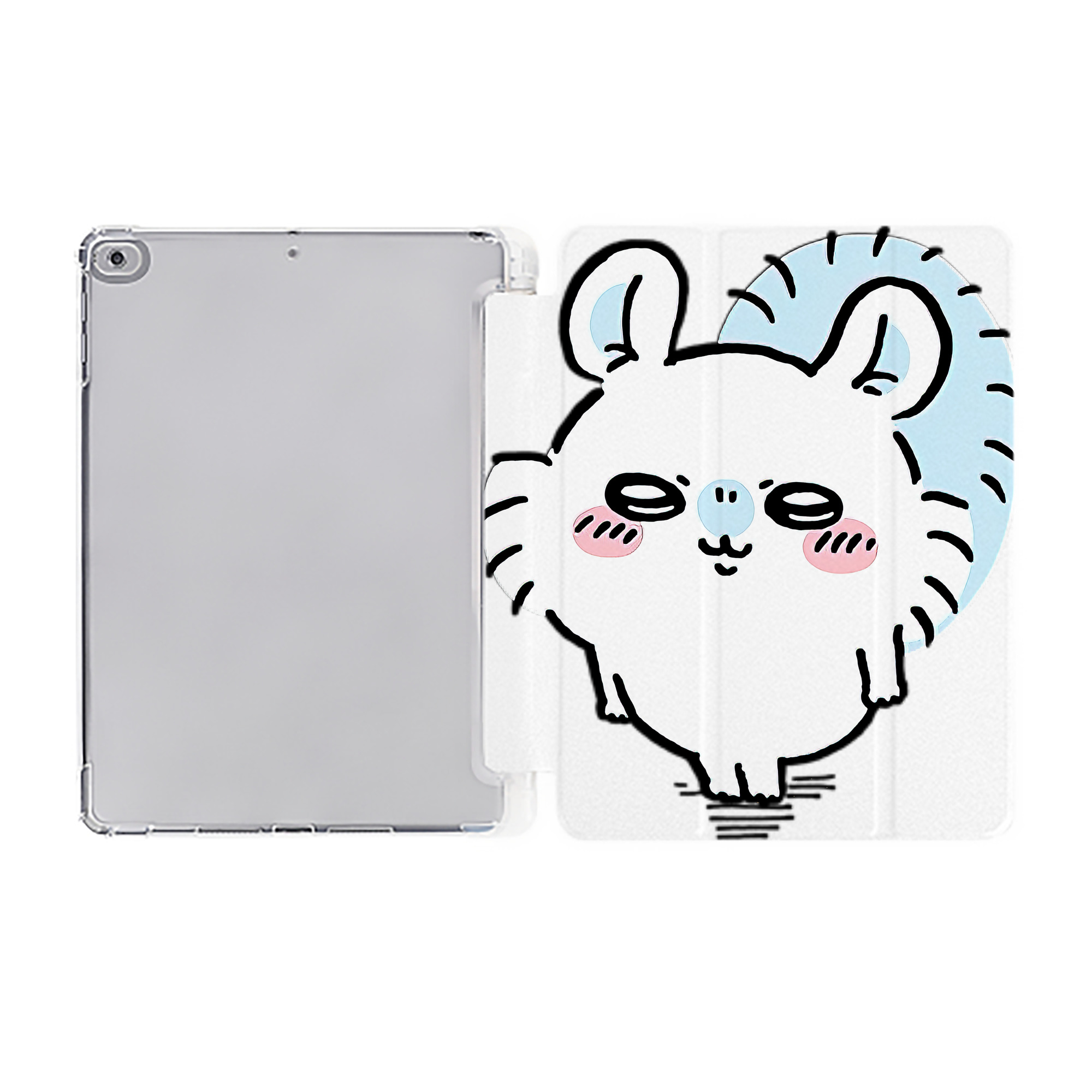 （画像用） ちいかわ モモンガ Chii-kawa Momonga IPad ケース ペン収納付き 三つ折りスタンド PUレザー×シリコン 対応機種9.5/10.5/10.9インチ